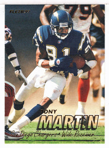 Tony Martin - San Diego Chargers (NFL Football Card) 1997 Fleer # 185 Mint