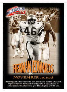 Herman Edwards - Philadelphia Eagles - Million Dollar Moments (NFL Football Card) 1997 Fleer # 25 Mint