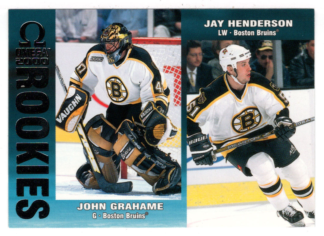 John Grahame RC - Jay Henderson RC - Boston Bruins (NHL Hockey Card) 1999-00 Pacific Omega # 23 Mint