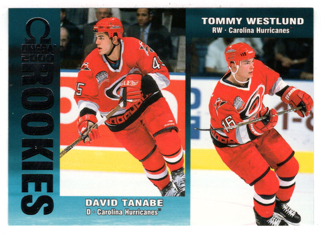 David Tanabe - Tommy Westlund RC - Carolina Hurricanes (NHL Hockey Card) 1999-00 Pacific Omega # 50 Mint