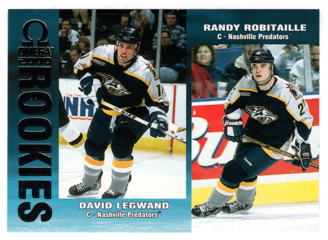 David Legwand - Randy Robitaille - Nashville Predators (NHL Hockey Card) 1999-00 Pacific Omega # 130 Mint