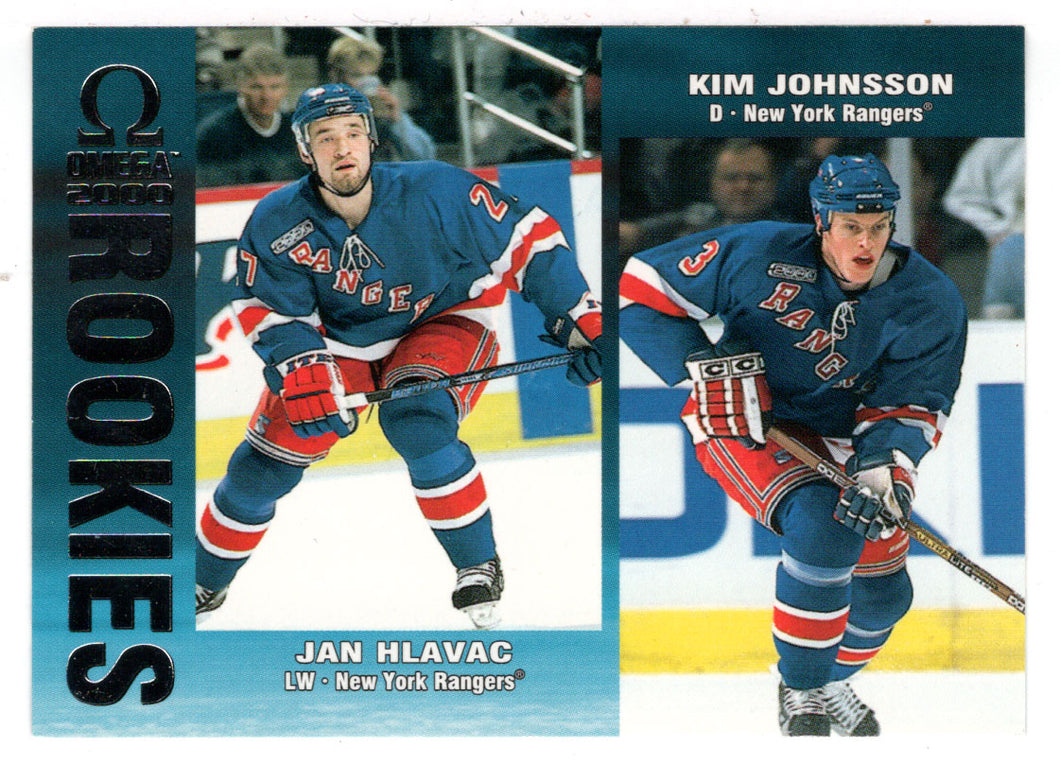 Jan Hlavac - Kim Johnsson RC - New York Rangers (NHL Hockey Card) 1999-00 Pacific Omega # 155 Mint