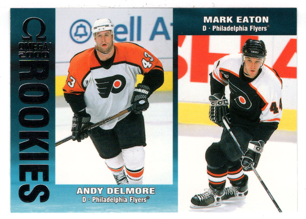 Andy Delmore RC - Mark Eaton RC - Philadelphia Flyers (NHL Hockey Card) 1999-00 Pacific Omega # 177 Mint