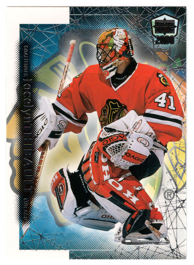 Jocelyn Thibault - Chicago Blackhawks (NHL Hockey Card) 1999-00 Pacific Dynagon Ice # 52 Mint