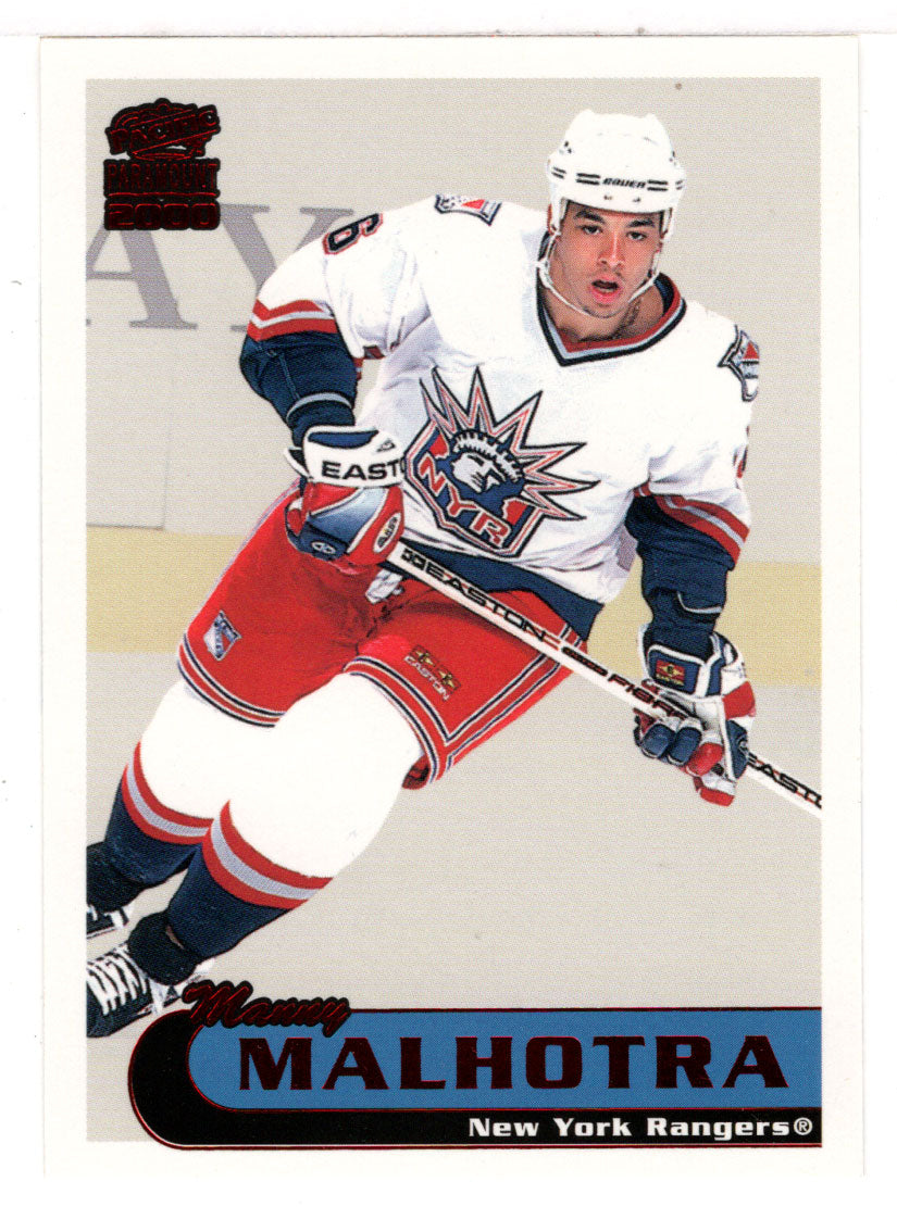 Manny Malhotra - New York Rangers (NHL Hockey Card) 1999-00 Pacific Paramount # 154 Mint