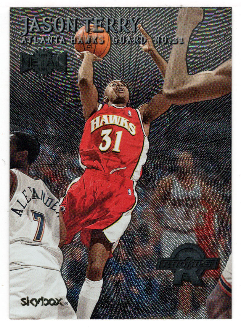 Jason Terry RC - Atlanta Hawks (NBA Basketball Card) 1999-00 Skybox Metal # 157 Mint