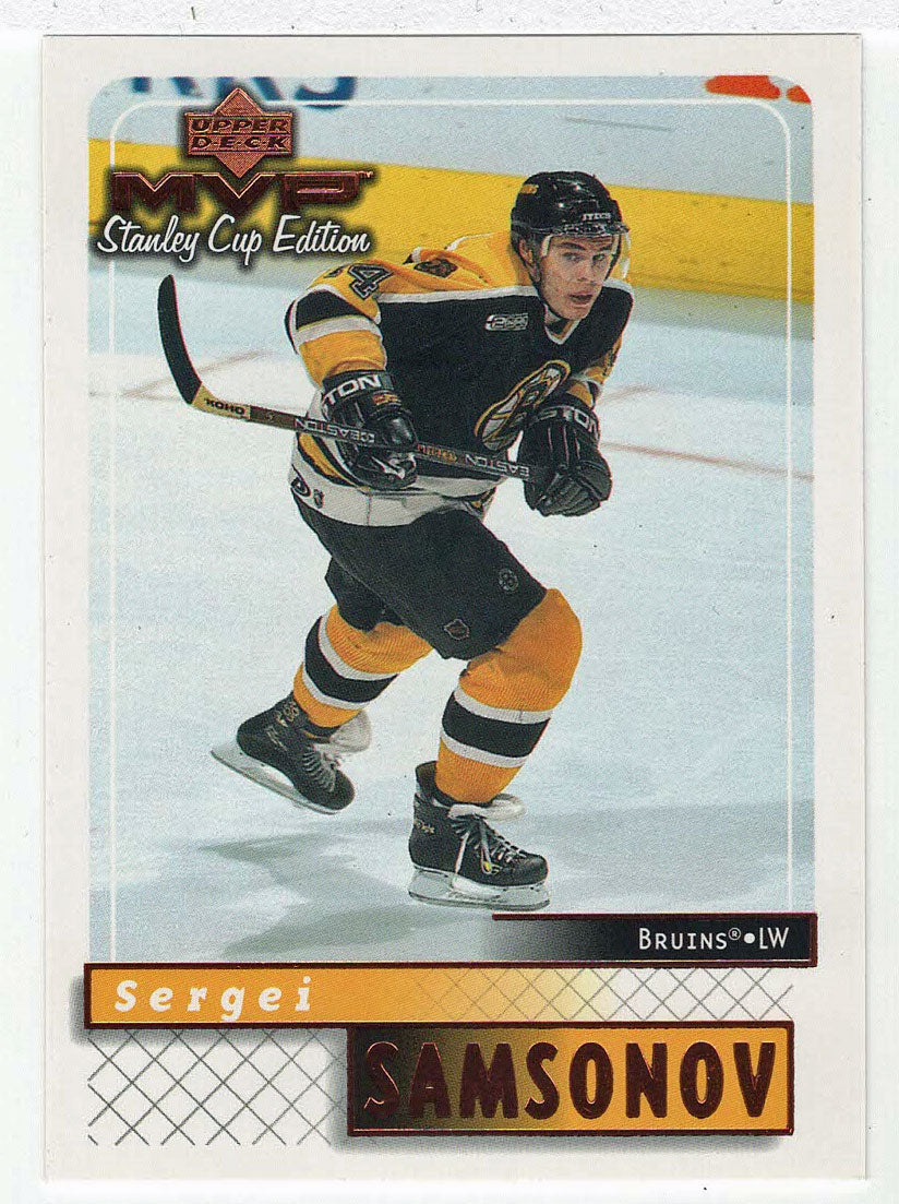 Sergei Samsonov - Boston Bruins (NHL Hockey Card) 1999-00 Upper Deck MVP Stanley Cup Edition # 17 Mint