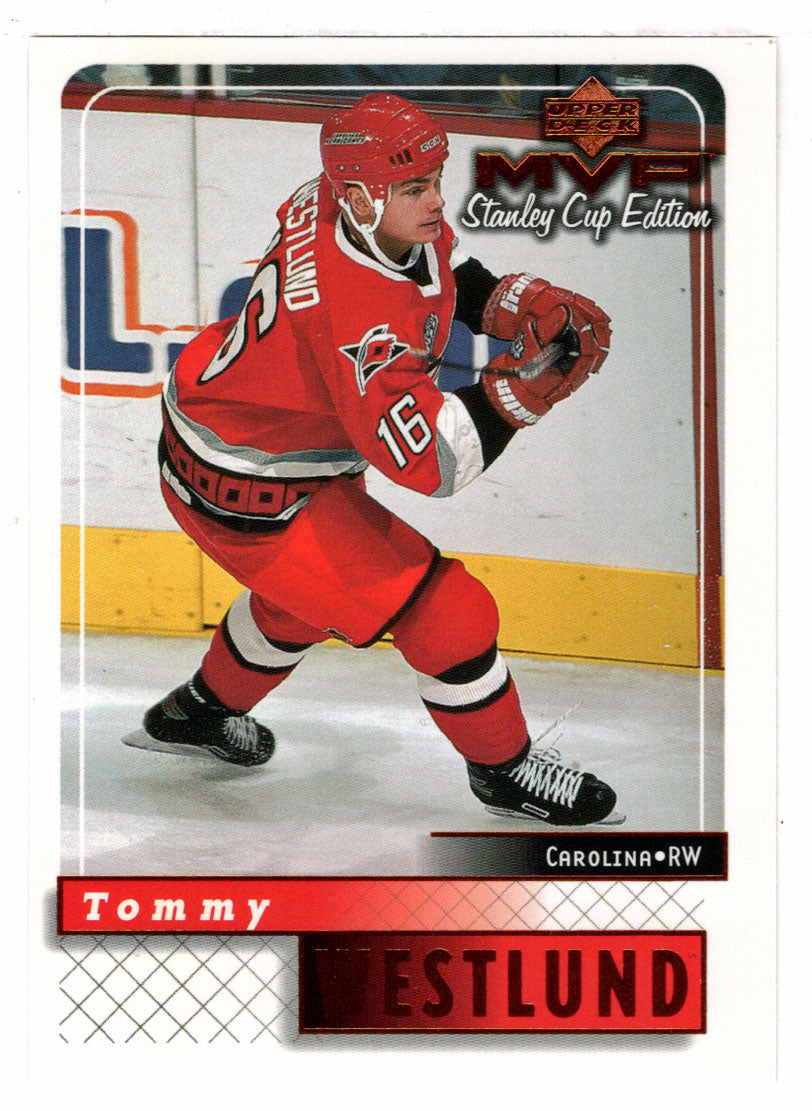 Tommy Westlund RC - Carolina Hurricanes (NHL Hockey Card) 1999-00 Upper Deck MVP Stanley Cup Edition # 42 Mint