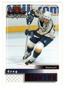 Greg Johnson - Nashville Predators (NHL Hockey Card) 1999-00 Upper Deck MVP Stanley Cup Edition # 102 Mint