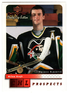 Milan Kraft RC - Prince Albert - CHL Prospects (NHL Hockey Card) 1999-00 Upper Deck MVP Stanley Cup Edition # 197 Mint