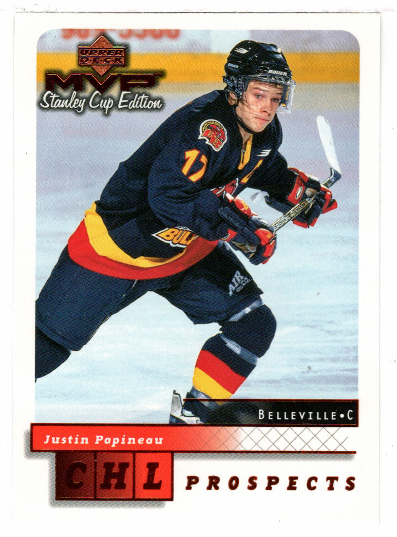 Justin Papineau - CHL Prospects (NHL Hockey Card) 1999-00 Upper Deck MVP Stanley Cup Edition # 216 Mint