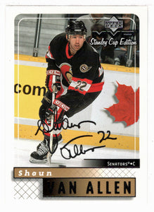 Shaun Van Allen - Ottawa Senators (NHL Hockey Card) 1999-00 Upper Deck MVP Stanley Cup Edition SILVER Script # 130 Mint