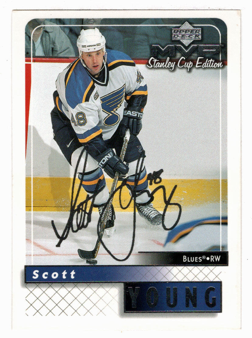 Scott Young - St. Louis Blues (NHL Hockey Card) 1999-00 Upper Deck MVP Stanley Cup Edition SILVER Script # 166 Mint
