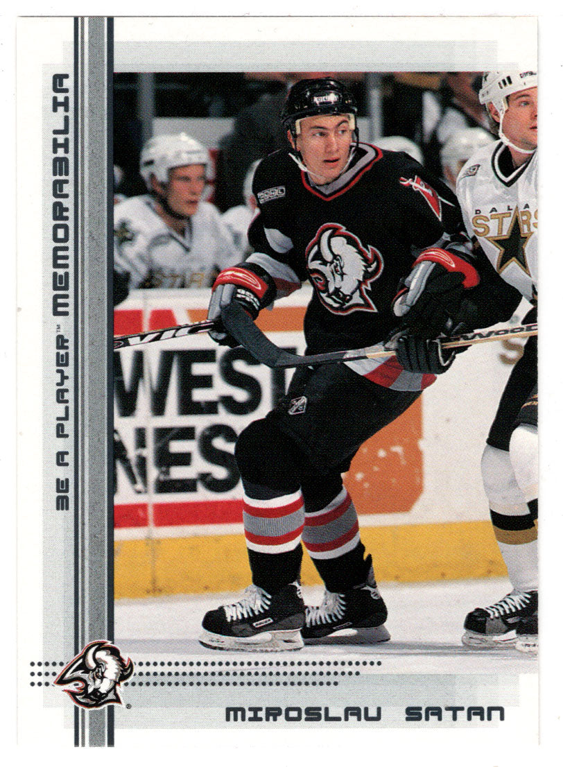 Miroslav Satan autographed hockey card (Buffalo Sabres, FT) 1999 Upper Deck  Retro #8