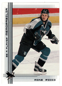 Mike Ricci - San Jose Sharks (NHL Hockey Card) 2000-01 Be A Player Memorabilia # 318 Mint