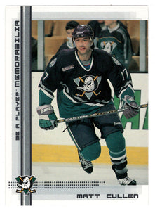 Matt Cullen - Anaheim Ducks (NHL Hockey Card) 2000-01 Be A Player Memorabilia # 357 Mint