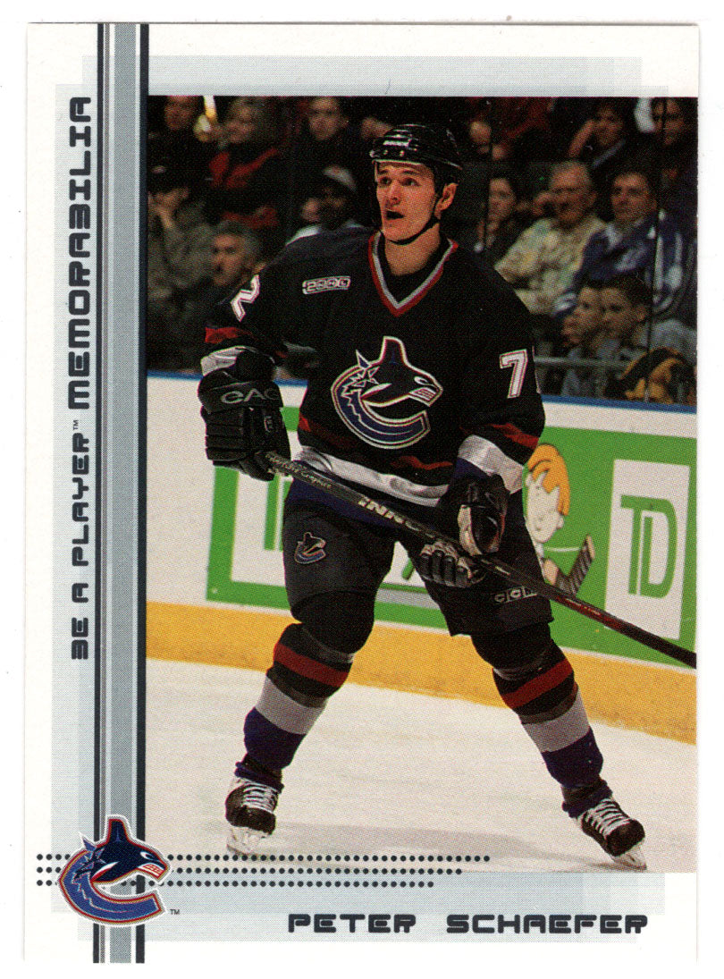 Peter Schaefer - Vancouver Canucks (NHL Hockey Card) 2000-01 Be A Player Memorabilia # 395 Mint