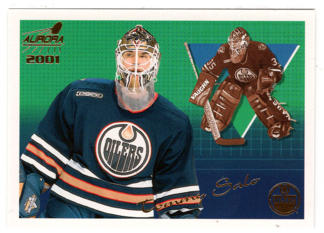 Tommy Salo - Edmonton Oilers (NHL Hockey Card) 2000-01 Pacific Aurora # 57 Mint