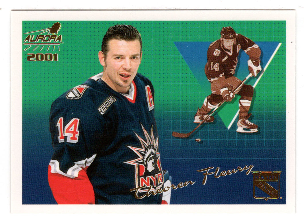 Theo Fleury - New York Rangers (NHL Hockey Card) 2000-01 Pacific Aurora # 92 Mint