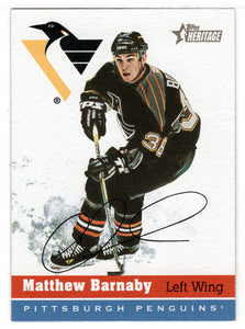 Matthew Barnaby - Pittsburgh Penguins (NHL Hockey Card) 2000-01 Topps Heritage # 167 Mint