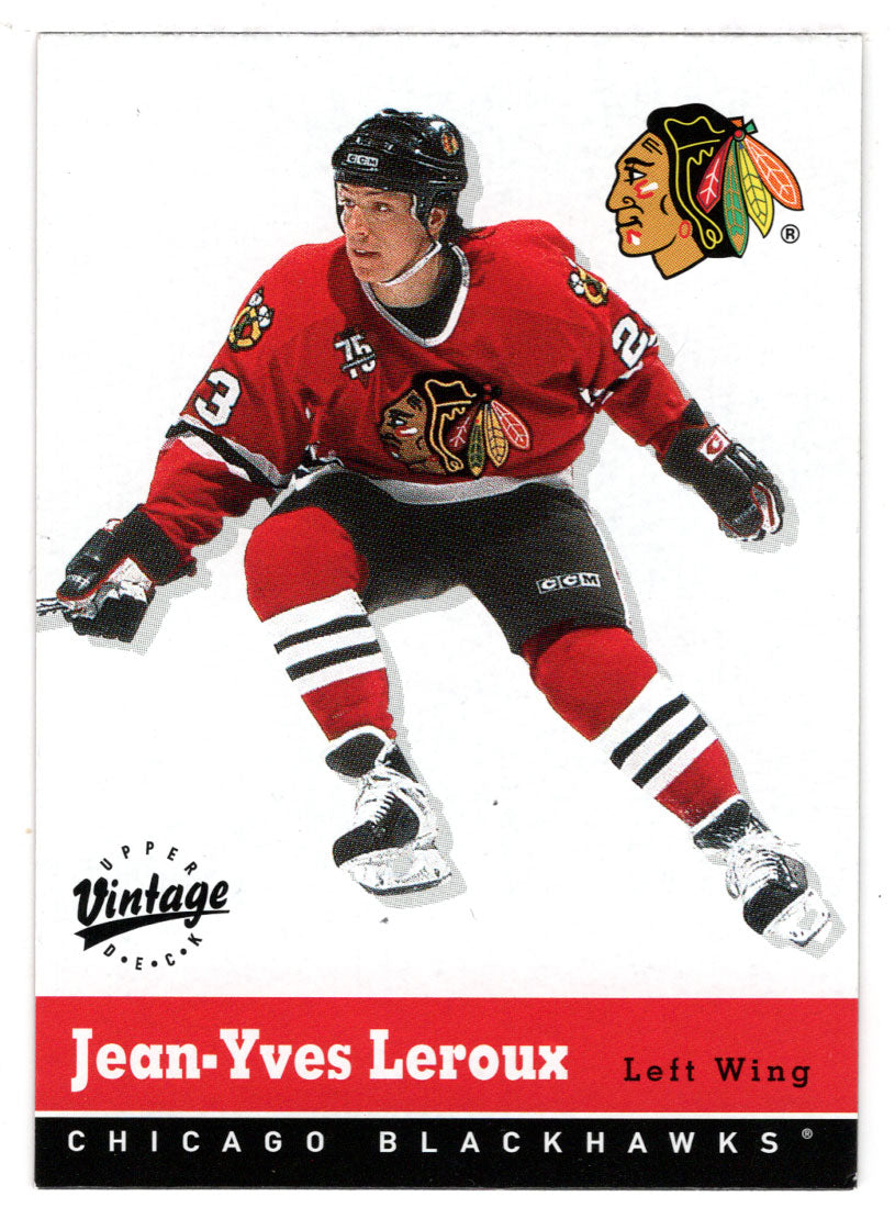Jean-Yves Leroux - Chicago Blackhawks (NHL Hockey Card) 2000-01 Upper Deck Vintage # 78 Mint