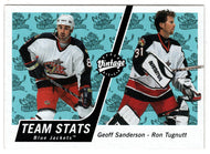 Columbus Blue Jackets Team Stats - Geoff Sanderson - Ron Tugnutt (NHL Hockey Card) 2000-01 Upper Deck Vintage # 111 Mint