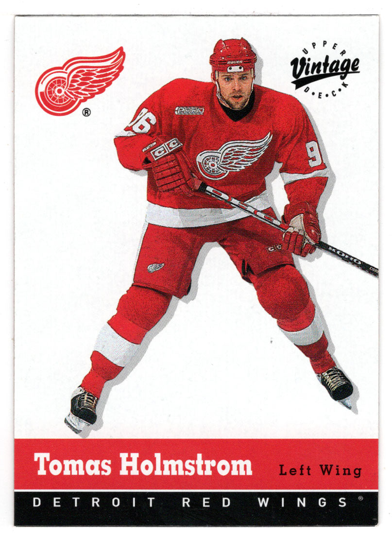 Tomas Holmstrom - Detroit Red Wings (NHL Hockey Card) 2000-01 Upper Deck Vintage # 134 Mint