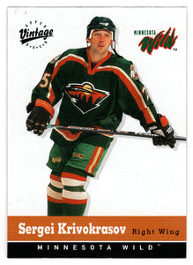 Sergei Krivokrasov - Minnesota Wild (NHL Hockey Card) 2000-01 Upper Deck Vintage # 180 Mint