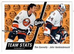 New York Islanders Team Stats - Tim Connolly - John Vanbiesbrouck (NHL Hockey Card) 2000-01 Upper Deck Vintage # 234 Mint