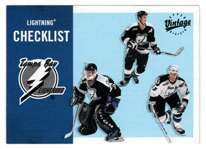 Tampa Bay Lightning Team Checklist - Vincent Lecavalier - Dan Cloutier - Petr Svoboda (NHL Hockey Card) 2000-01 Upper Deck Vintage # 332 Mint