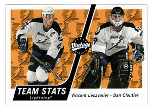 Tampa Bay Lightning Team Stats - Vincent Lecavalier - Dan Cloutier (NHL Hockey Card) 2000-01 Upper Deck Vintage # 333 Mint