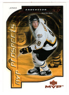 Jonas Andersson RC - North Bay Centennials - MVP Prospects (NHL Hockey Card) 2000-01 Upper Deck MVP # 216 Mint