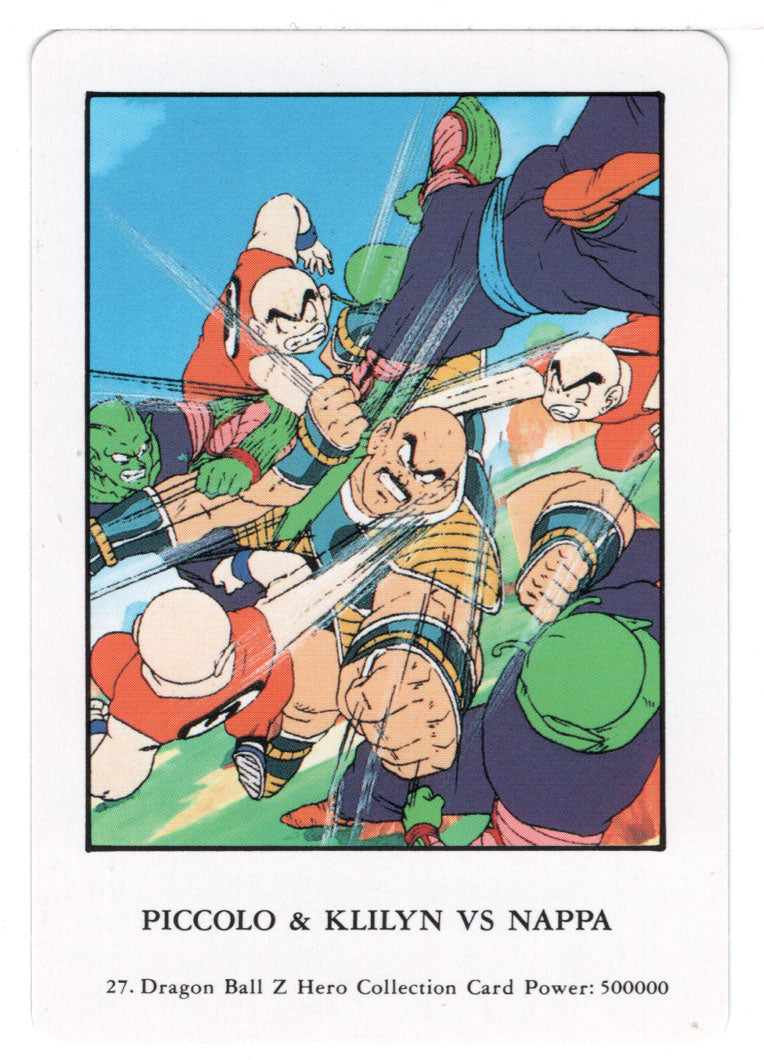 Piccolo and Kryllin VS Nappa (Trading Card) 2000 Dragon Ball Z Hero Collection # 27 - Artbox - Mint