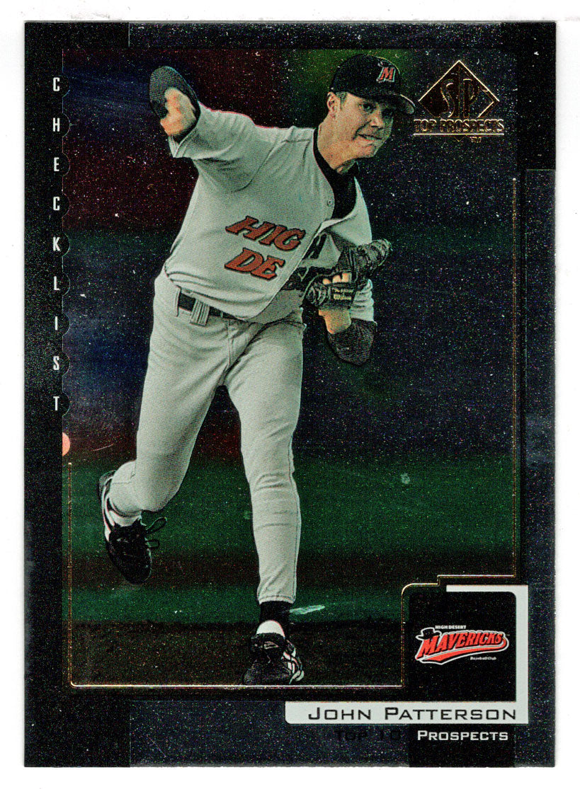 John Patterson (MLB Baseball Card) 2000 Upper Deck SP Top Prospects # 6 Mint