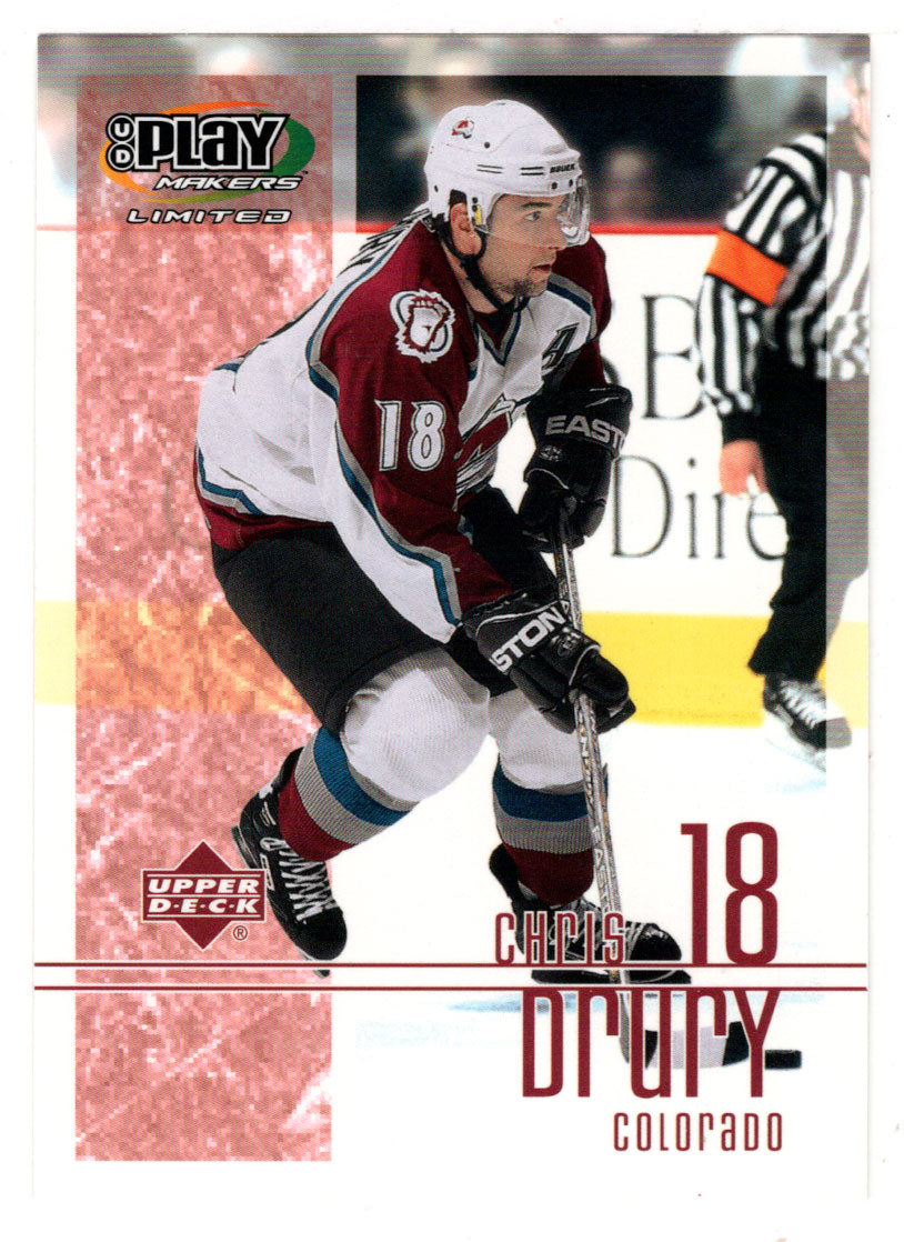 Chris Drury - Colorado Avalanche (NHL Hockey Card) 2001-02 Upper Deck Playmakers # 25 Mint