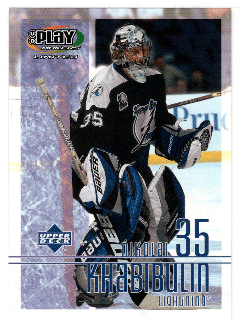 Nikolai Khabibulin - Tampa Bay Lightning (NHL Hockey Card) 2001-02 Upper Deck Playmakers # 90 Mint