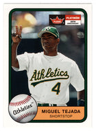 Miguel Tejada - Oakland Athletics (MLB Baseball Card) 2001 Fleer Platinum # 142 Mint