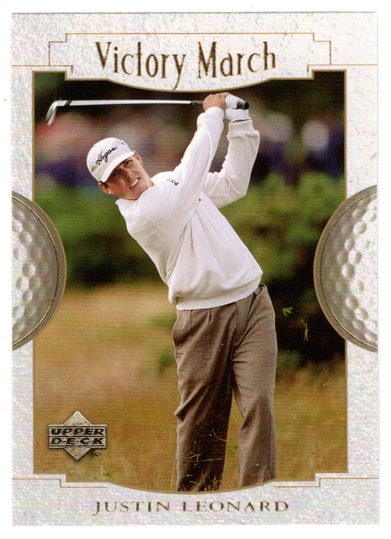 Justin Leonard - Victory March (PGA Golf Card) 2001 Upper Deck Golf # 164 Mint