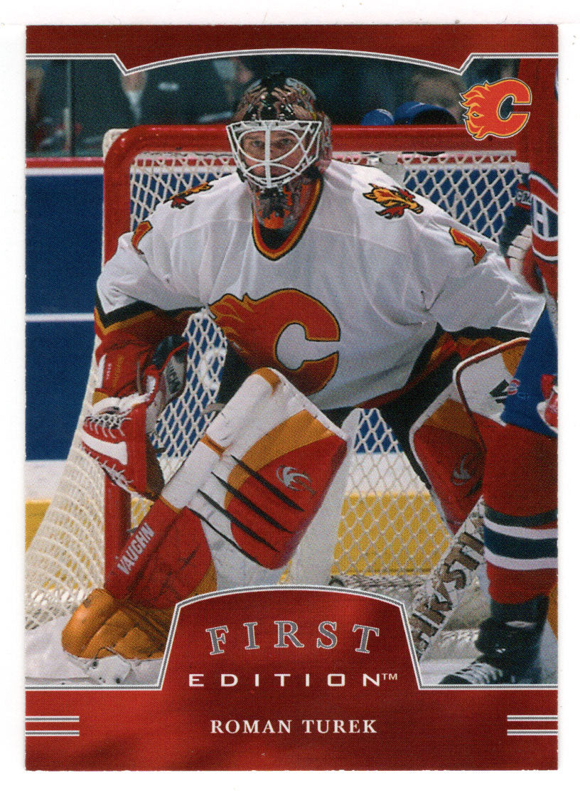 Roman Turek - Calgary Flames (NHL Hockey Card) 2002-03 Be A Player First Edition # 28 Mint