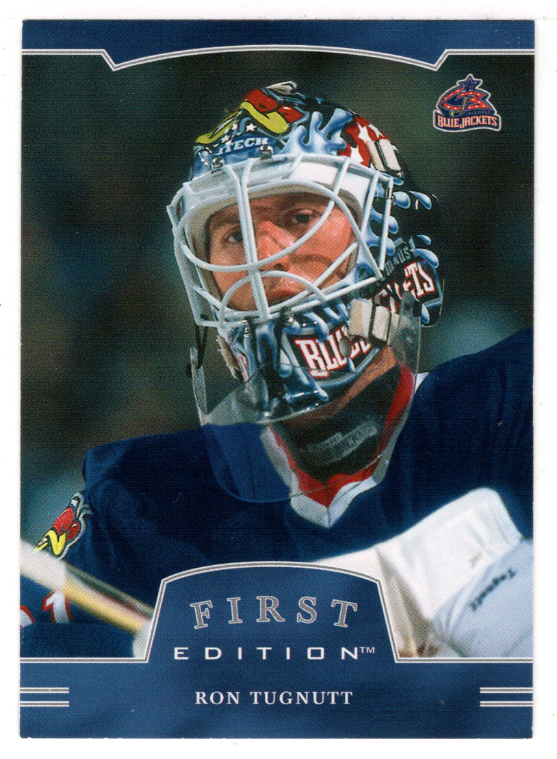 Ron Tugnutt autographed hockey card (Columbus Blue Jackets, FT