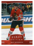 Matt Henderson RC - Chicago Blackhawks (NHL Hockey Card) 2002-03 Be A Player First Edition # 215 Mint