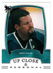 Owen Nolan - San Jose Sharks - Up Close & Personal (NHL Hockey Card) 2002-03 Be A Player First Edition # 340 Mint