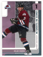 Milan Hejduk - Colorado Avalanche (NHL Hockey Card) 2002-03 Be A Player First Edition - He Shoots - He Scores # NNO Mint