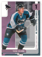 Teemu Selanne - San Jose Sharks (NHL Hockey Card) 2002-03 Be A Player First Edition - He Shoots - He Scores # NNO Mint