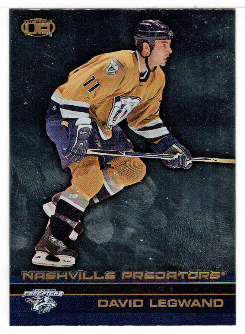 David Legwand - Nashville Predators (NHL Hockey Card) 2002-03 Heads Up # 69 Mint