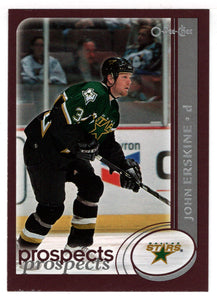 John Erskine - Dallas Stars - Prospects (NHL Hockey Card) 2002-03 O-Pee-Chee # 290 Mint
