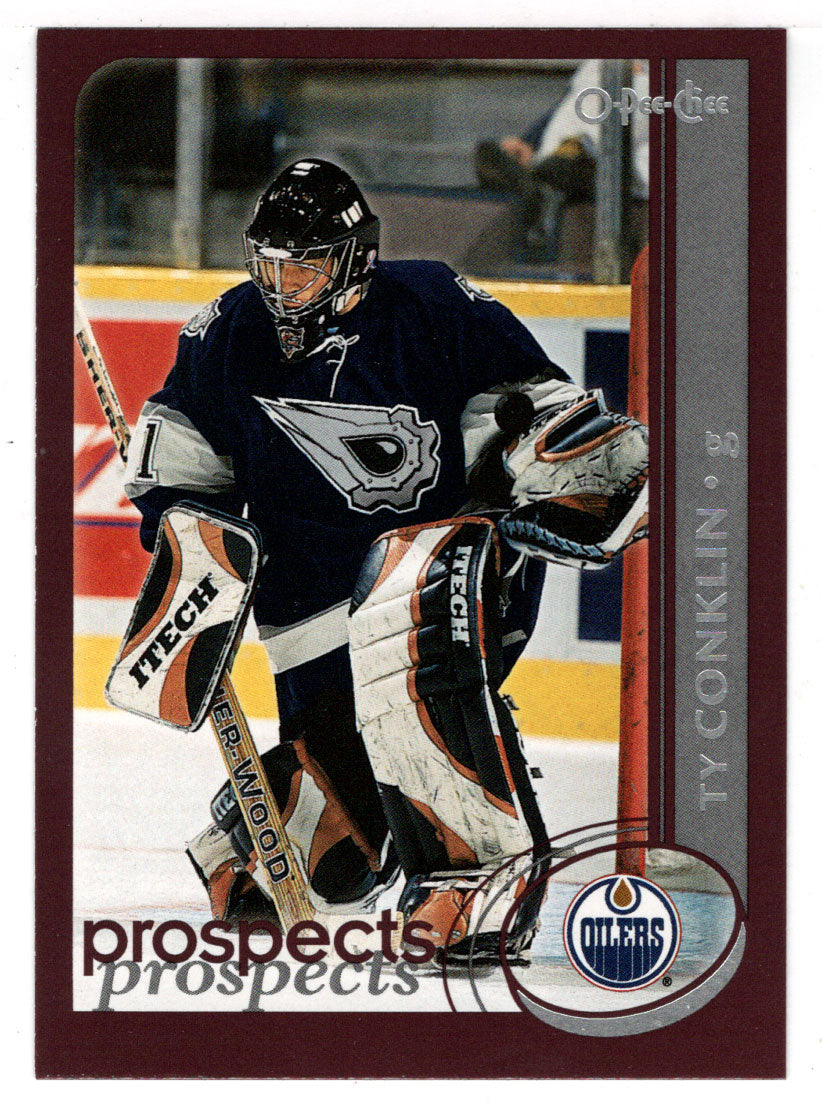 Ty Conklin - Edmonton Oilers - Prospects (NHL Hockey Card) 2002-03 O-Pee-Chee # 312 Mint