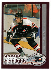 Jeremy Roenick - Philadelphia Flyers - Season Highlights (NHL Hockey Card) 2002-03 O-Pee-Chee # 314 Mint