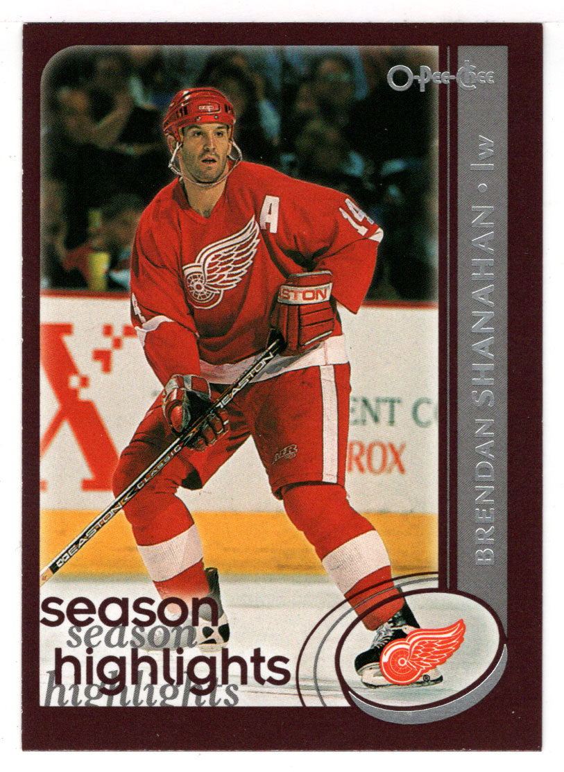Brendan Shanahan - Detroit Red Wings - Season Highlights (NHL Hockey Card) 2002-03 O-Pee-Chee # 316 Mint
