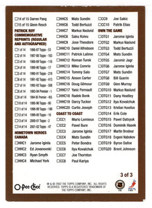 Checklist # 3 (NHL Hockey Card) 2002-03 O-Pee-Chee # 3 of 3 Mint